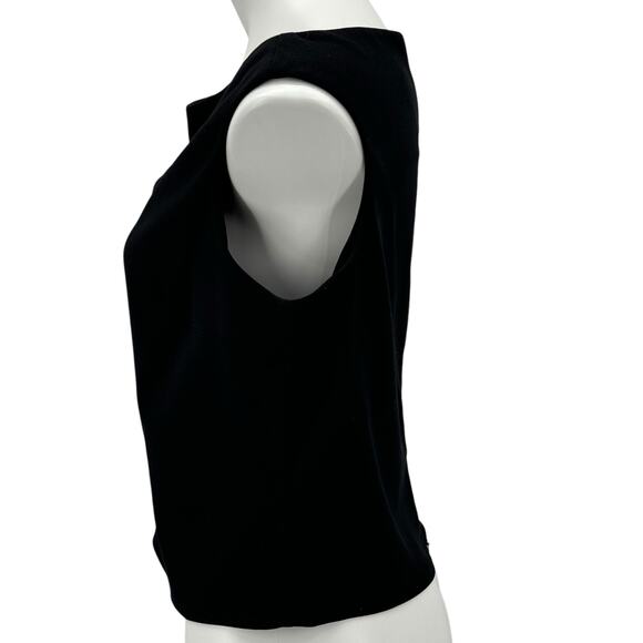 Lawrence Kurtz Sleeveless Top Black Evening SZ 12 Women's Closet Staple Back Zip - Picture 4 of 10